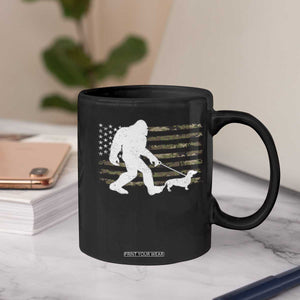 Bigfoot Walking Dachshund Coffee Mug Sasquatch Camo American Flag USA Military Patriotic TS10 Print Your Wear