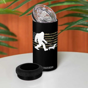 Bigfoot Walking Dachshund 4 in 1 Can Cooler Tumbler Sasquatch Camo American Flag USA Military Patriotic TS10 Print Your Wear