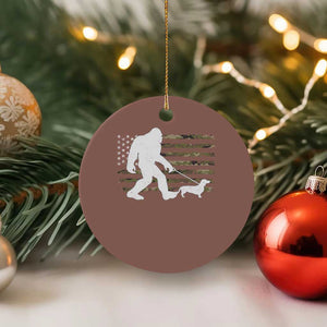 Bigfoot Walking Dachshund Ceramic Ornament Sasquatch Camo American Flag USA Military Patriotic TS10 1pc Mocha Print Your Wear