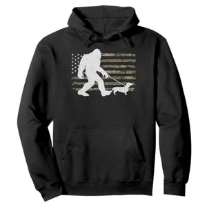 Bigfoot Walking Dachshund Hoodie Sasquatch Camo American Flag USA Military Patriotic TS10 Black Print Your Wear