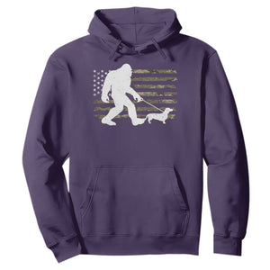 Bigfoot Walking Dachshund Hoodie Sasquatch Camo American Flag USA Military Patriotic TS10 Purple Print Your Wear