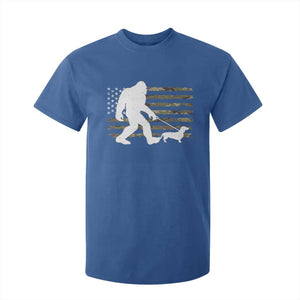 Bigfoot Walking Dachshund T Shirt For Kid Sasquatch Camo American Flag USA Military Patriotic TS10 Royal Blue Print Your Wear