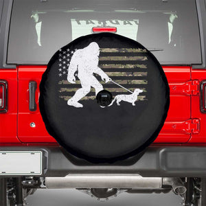 Bigfoot Walking Dachshund Spare Tire Cover Sasquatch Camo American Flag USA Military Patriotic TS10 Black Print Your Wear