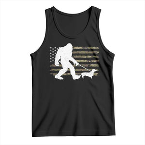 Bigfoot Walking Dachshund Tank Top Sasquatch Camo American Flag USA Military Patriotic TS10 Black Print Your Wear
