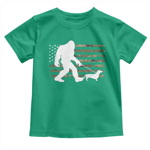Bigfoot Walking Dachshund Toddler T Shirt Sasquatch Camo American Flag USA Military Patriotic TS10 Irish Green Print Your Wear
