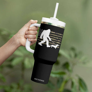 Bigfoot Walking Dachshund Tumbler With Handle Sasquatch Camo American Flag USA Military Patriotic TS10 Print Your Wear