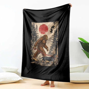Bigfoot Dachshund Lovers Throw Blanket Japanese Vintage Graphic Ukiyo-e Art Sasquatch Wiener Dog Gift TS10 Print Your Wear