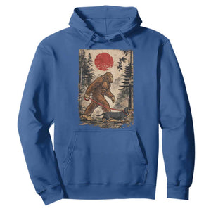 Bigfoot Dachshund Lovers Hoodie Japanese Vintage Graphic Ukiyo-e Art Sasquatch Wiener Dog Gift TS10 Royal Blue Print Your Wear