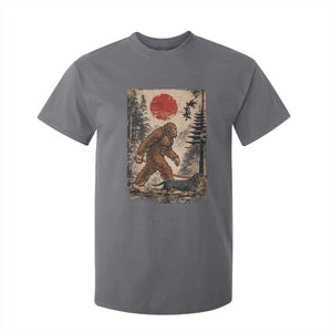 Bigfoot Dachshund Lovers T Shirt For Kid Japanese Vintage Graphic Ukiyo-e Art Sasquatch Wiener Dog Gift TS10 Charcoal Print Your Wear