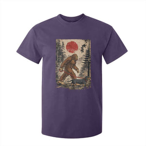 Bigfoot Dachshund Lovers T Shirt For Kid Japanese Vintage Graphic Ukiyo-e Art Sasquatch Wiener Dog Gift TS10 Purple Print Your Wear