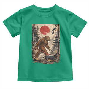 Bigfoot Dachshund Lovers Toddler T Shirt Japanese Vintage Graphic Ukiyo-e Art Sasquatch Wiener Dog Gift TS10 Irish Green Print Your Wear