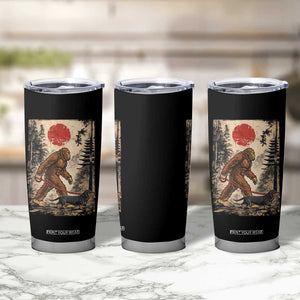 Bigfoot Dachshund Lovers Tumbler Cup Japanese Vintage Graphic Ukiyo-e Art Sasquatch Wiener Dog Gift TS10 Print Your Wear