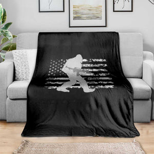 Bigfoot Gun Owner Throw Blanket Camo US American Flag Sasquatch Rifle TS10 Print Your Wear