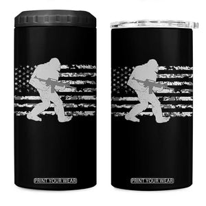 Bigfoot Gun Owner 4 in 1 Can Cooler Tumbler Camo US American Flag Sasquatch Rifle TS10 One Size: 16 oz Black Print Your Wear