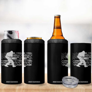 Bigfoot Gun Owner 4 in 1 Can Cooler Tumbler Camo US American Flag Sasquatch Rifle TS10 Print Your Wear