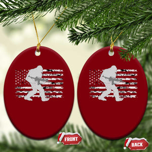 Bigfoot Gun Owner Ceramic Ornament Camo US American Flag Sasquatch Rifle TS10 Print Your Wear