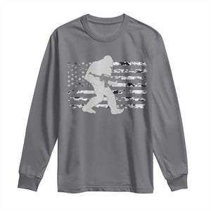 Bigfoot Gun Owner Long Sleeve Shirt Camo US American Flag Sasquatch Rifle TS10 Charcoal Print Your Wear