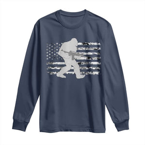 Bigfoot Gun Owner Long Sleeve Shirt Camo US American Flag Sasquatch Rifle TS10 Navy Print Your Wear