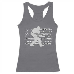 Bigfoot Gun Owner Racerback Tank Top Camo US American Flag Sasquatch Rifle TS10 Charcoal Print Your Wear