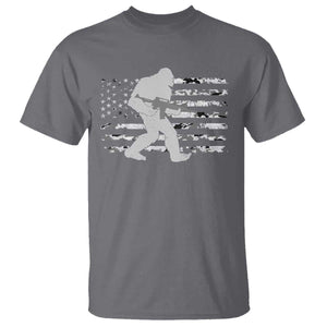 Bigfoot Gun Owner T Shirt Camo US American Flag Sasquatch Rifle TS10 Charcoal Print Your Wear