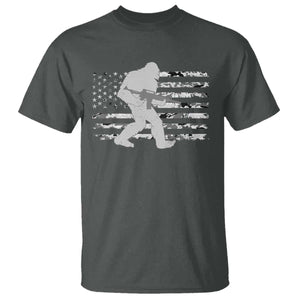 Bigfoot Gun Owner T Shirt Camo US American Flag Sasquatch Rifle TS10 Dark Heather Print Your Wear