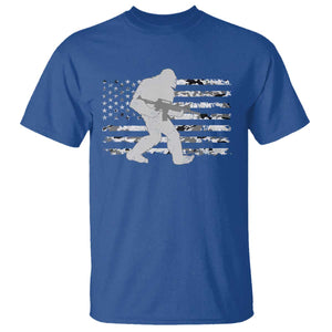 Bigfoot Gun Owner T Shirt Camo US American Flag Sasquatch Rifle TS10 Royal Blue Print Your Wear