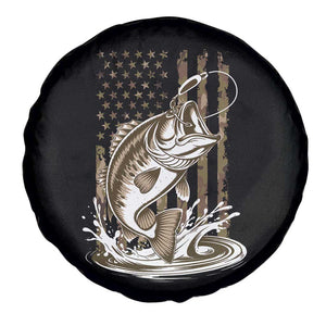 Fishing Camo Spare Tire Cover Bass Fish American Flag Boy Men Fisherman Gift TS10 Print Your Wear