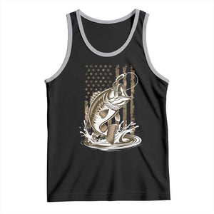 Fishing Camo Tank Top Bass Fish American Flag Boy Men Fisherman Gift TS10 Black Athletic Heather Print Your Wear