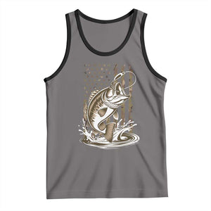 Fishing Camo Tank Top Bass Fish American Flag Boy Men Fisherman Gift TS10 Deep Heather Black Print Your Wear