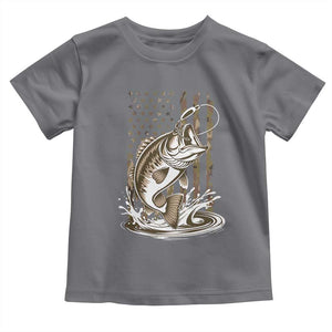 Fishing Camo Toddler T Shirt Bass Fish American Flag Boy Men Fisherman Gift TS10 Charcoal Print Your Wear