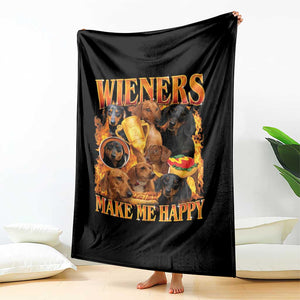 Funny Wiener Dog Throw Blanket Vintage Bootleg Gift For Dachshund Lover TS10 Print Your Wear