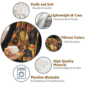 Funny Wiener Dog Throw Blanket Vintage Bootleg Gift For Dachshund Lover TS10 Print Your Wear