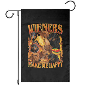 Funny Wiener Dog Garden Flag Vintage Bootleg Gift For Dachshund Lover TS10 Black Print Your Wear