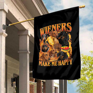 Funny Wiener Dog Garden Flag Vintage Bootleg Gift For Dachshund Lover TS10 Print Your Wear