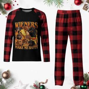 Funny Wiener Dog Plaid Pajama Set Vintage Bootleg Gift For Dachshund Lover TS10 Buffalo Plaid Print Your Wear