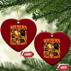 Funny Wiener Dog Ceramic Ornament Vintage Bootleg Gift For Dachshund Lover TS10 Print Your Wear