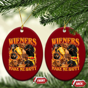 Funny Wiener Dog Ceramic Ornament Vintage Bootleg Gift For Dachshund Lover TS10 Print Your Wear