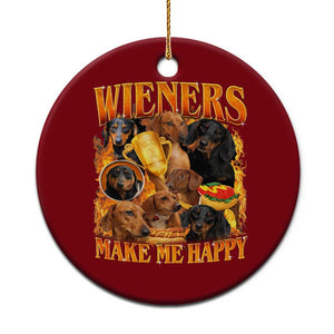 Funny Wiener Dog Ceramic Ornament Vintage Bootleg Gift For Dachshund Lover TS10 1pc Red Print Your Wear