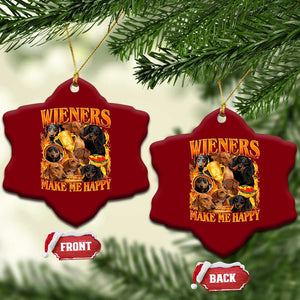Funny Wiener Dog Ceramic Ornament Vintage Bootleg Gift For Dachshund Lover TS10 Print Your Wear