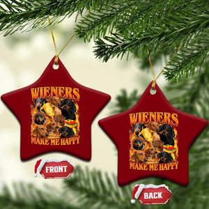Funny Wiener Dog Ceramic Ornament Vintage Bootleg Gift For Dachshund Lover TS10 Print Your Wear