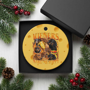Funny Wiener Dog Ceramic Ornament Vintage Bootleg Gift For Dachshund Lover TS10 1pc Yellow Cheese Print Your Wear