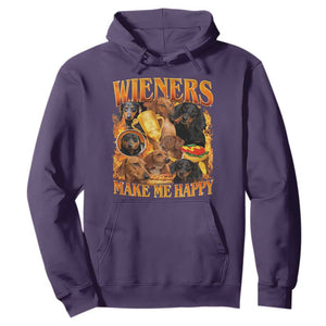 Funny Wiener Dog Hoodie Vintage Bootleg Gift For Dachshund Lover TS10 Purple Print Your Wear