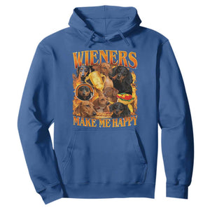 Funny Wiener Dog Hoodie Vintage Bootleg Gift For Dachshund Lover TS10 Royal Blue Print Your Wear