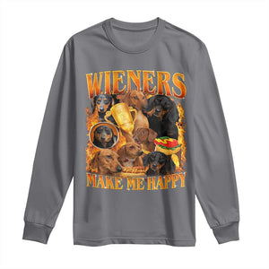 Funny Wiener Dog Long Sleeve Shirt Vintage Bootleg Gift For Dachshund Lover TS10 Charcoal Print Your Wear