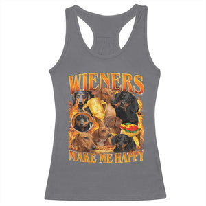 Funny Wiener Dog Racerback Tank Top Vintage Bootleg Gift For Dachshund Lover TS10 Charcoal Print Your Wear