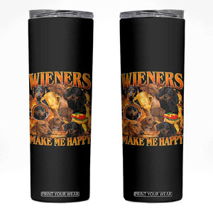 Funny Wiener Dog Skinny Tumbler Vintage Bootleg Gift For Dachshund Lover TS10 Black Print Your Wear