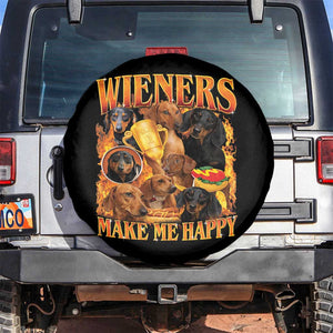 Funny Wiener Dog Spare Tire Cover Vintage Bootleg Gift For Dachshund Lover TS10 No hole Black Print Your Wear
