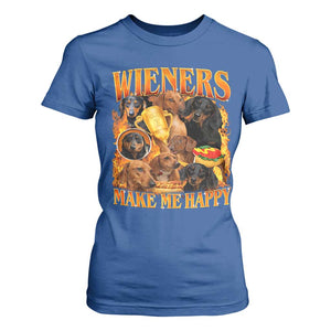 Funny Wiener Dog T Shirt For Women Vintage Bootleg Gift For Dachshund Lover TS10 Royal Blue Print Your Wear