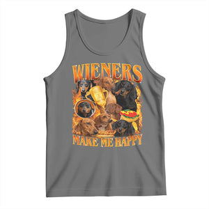 Funny Wiener Dog Tank Top Vintage Bootleg Gift For Dachshund Lover TS10 Black Heather Print Your Wear