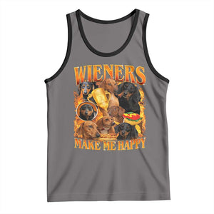 Funny Wiener Dog Tank Top Vintage Bootleg Gift For Dachshund Lover TS10 Deep Heather Black Print Your Wear